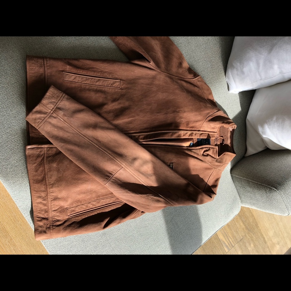 Tommy Hilfiger Suede Leather Coat - Picture 3 of 7